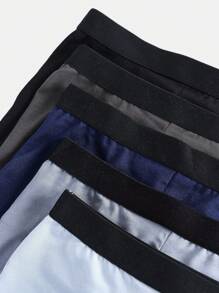 5 piezas Camisetas interiores de algodón negro, cómodas para niño y adolescente