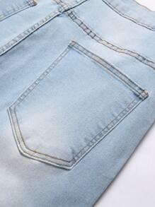 Manfinity LEGND Men's Casual Distressed Pocket Skinny Jeans - Light Wash - View 5