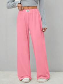 SHEIN Tall Pantalones cropped anchos con detalle de parches para mujer