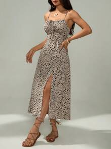 SHEIN PETITE 女士长裙 - 卡其色 - 查看 6