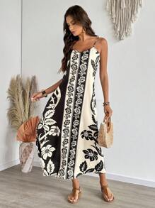 EMERY ROSE Đầm Maxi Đi Biển Mùa Hè In Hoa Và Cây Dừa Phong Cách Nhiệt Đới Boho Cho Nữ - Nhiều màu - Xem 4