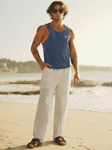 HIMLAND Men Flamingo Print Tank Top