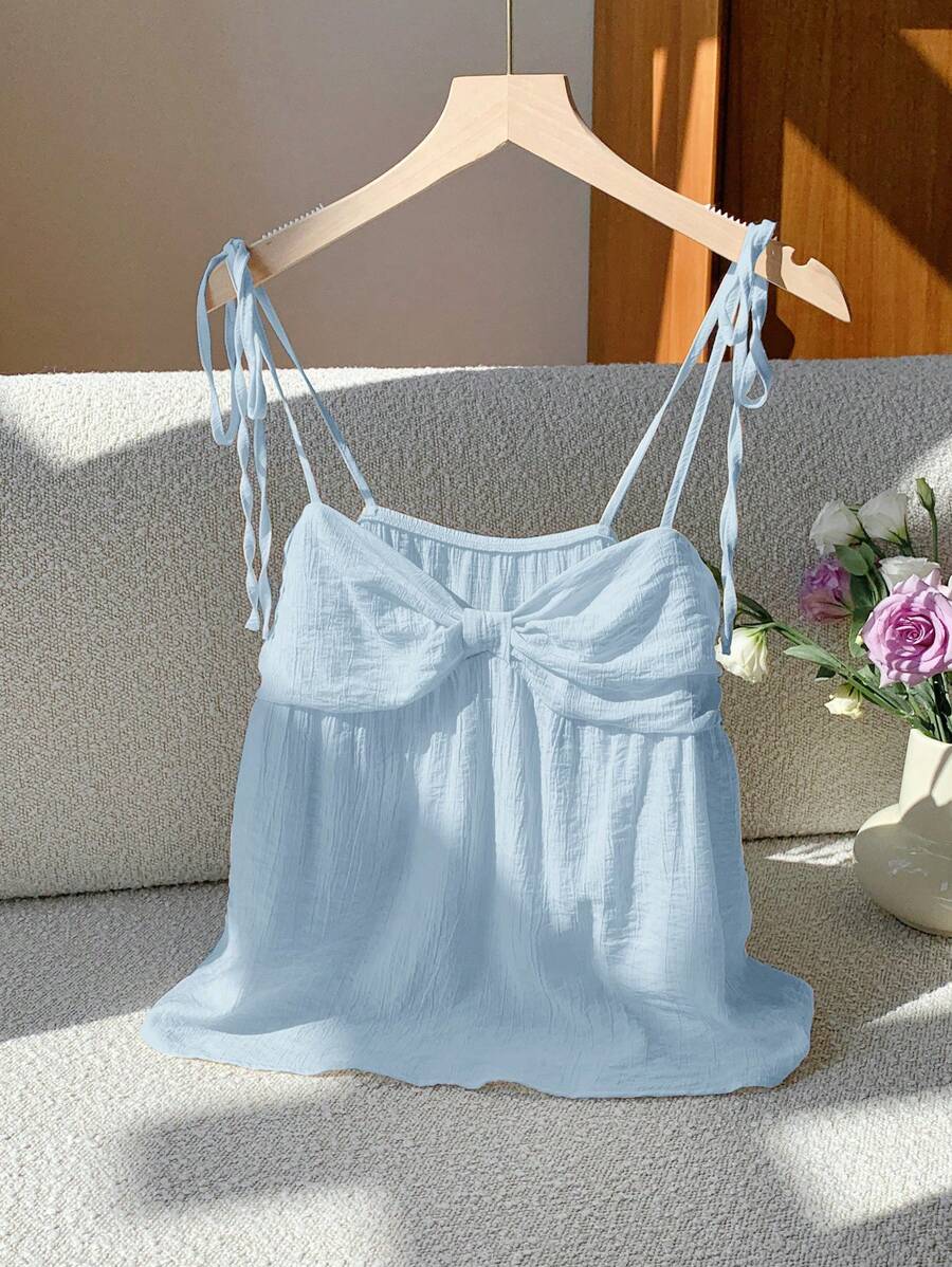 Comfortcana Women's Summer Chest Ruffle Bohemian Vacation Camisole - Blue - View 1