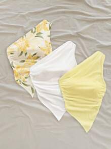 Soleia 3 件套夏季休闲花卉印花白色和粉色女式上衣，非常适合度假 - 彩色 - 查看 4