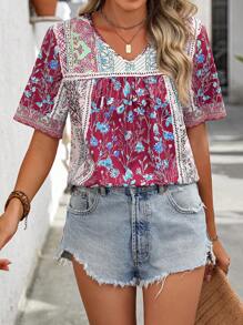 EMERY ROSE Women's Casual Simple Stylish Blouse, Suitable For Summer - Red - View 6