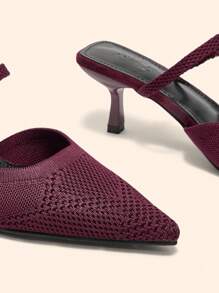 CUCCOO BASICS Maroon Women Solid Color High Heels, Minimalist Fashion Design, Suitable For Summer