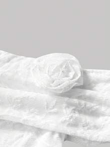 SHEIN MOD Top feminino branco romântico e fofo, ombro de fora, adequado para festivais de música - Branco - Ver 4