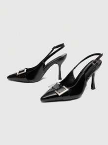CUCCOO BIZCHIC Elegant Pointed Toe High Heel Pumps For Women - Black - View 7