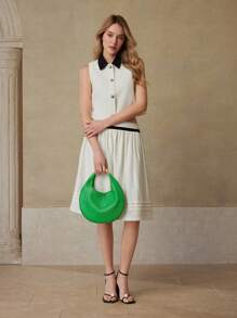 MOTF PREMIUM PU 皮革压纹顶部提手包 - 綠色 - 查看 6