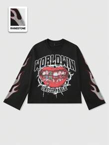 【EMIS】 HEART RHINESTONE T-SHIRT /追跡付 EMIS HEART RHINESTONE T-SHIRT