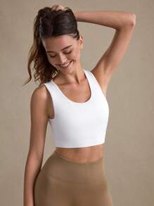 Eassivo Eassivo 女士露背瑜伽上衣，百搭休闲短款健身运动背心