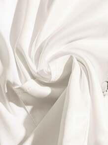 SHEIN Clasi Women's Elegant Commuting Solid Color Front Button Pockets Top - White - View 5