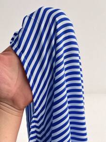 Maweii Plus Size Summer Fashionable Striped Tie-Front Wrap Shirt