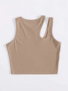 INAWLY Women Open Back Tank Top, Solid Color Minimalist Style, Suitable For Summer - Multicolor - View 2