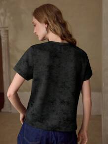 MOTF PREMIUM RHINESTONE BUTTERFLY DETAIL T-SHIRT - Black - View 5
