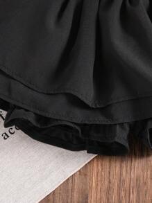 Young Girl' Cute Multilayer Ruffle Shorts, Spring/Summer Summer Holiday