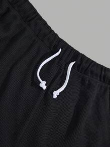 RueChic Ensemble de t-shirts réguliers pour hommes avec rayures et broderie de lettre détaillée