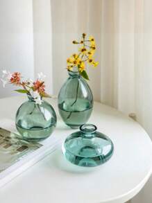 Set de 3 mini jarrones modernos (verde) - Perfectos para decoración del hogar, arreglos florales, fiestas y talla grande, decoración del hogar, jarrón de flores, centro de mesa, decoración de mesa