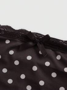 ROMWE J-Fashion Y2K 风格女装 2 件套：波尔卡圆点印花吊带短款上衣 + 荷叶边下摆短裤（配领带），夏季服装 - 彩色 - 查看 8