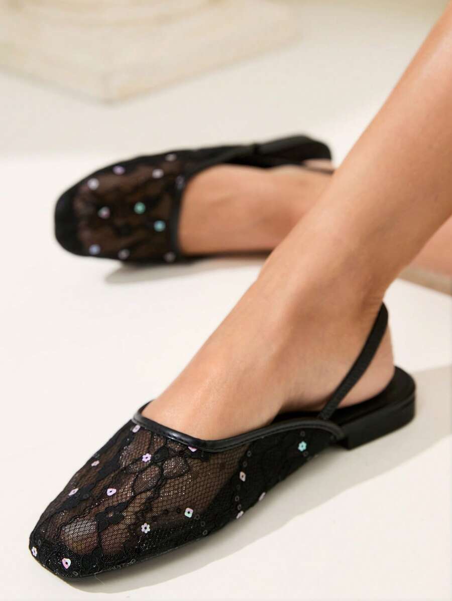 CUCCOO CHICEST 女士时尚玛丽珍平底鞋、休闲日常服装 - 黑色 - 查看 1