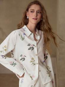 MOTF PREMIUM VISCOSE FLORAL PRINT BUTTON UP SHIRT