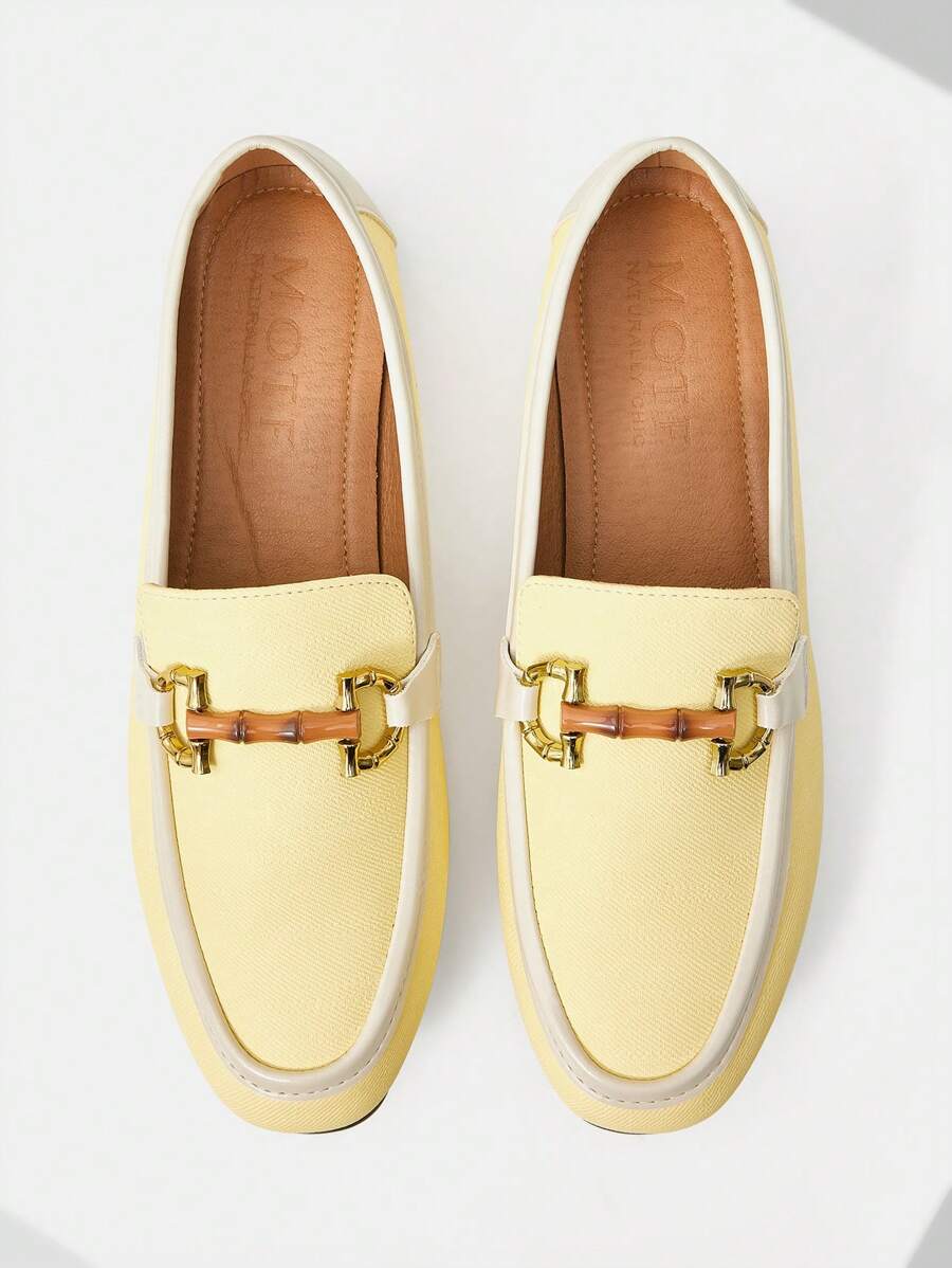 MOTF PREMIUM ROUND TOE CONTRAST BINDING FLATS - Mustard Yellow - View 1