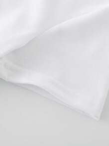 SHEIN Boys' White Minimalist Fashion Cool Gentleman Round Neck Short Sleeve T-Shirt - White - View 5