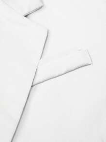Manfinity Mode Men's Minimalist Solid Color Suit Jacket And Trousers Set White Men Suit