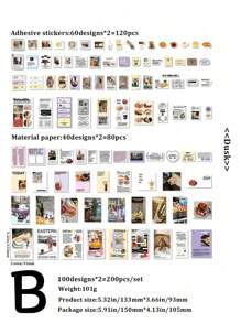 SHEIN 200pcs/Pack Daily Life Record Stickers Set For Scrapbooking And Journaling, Collage Material Paper Stickers - Multicolor - View 4