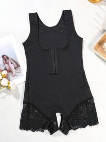 SHEIN Monos moldeadores con entredós de encaje y abertura alta de moda