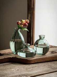 Set de 3 mini jarrones modernos (verde) - Perfectos para decoración del hogar, arreglos florales, fiestas y talla grande, decoración del hogar, jarrón de flores, centro de mesa, decoración de mesa