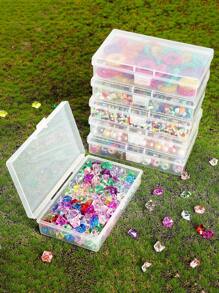 SHEIN 4 piezas Caja de almacenamiento de plástico transparente para piezas, componentes electrónicos, anzuelos de pesca, accesorios de pesca, joyas, muestras y juguetes