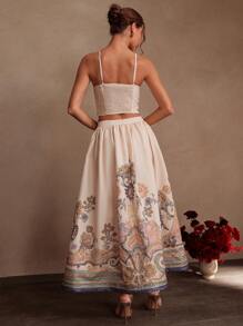 Savoree 女士度假、优雅、海滩、节日两件套服装、印花、春夏