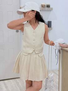 DAZY 2Pcs/Set Tween Girls Autumn Outfit - White - View 3