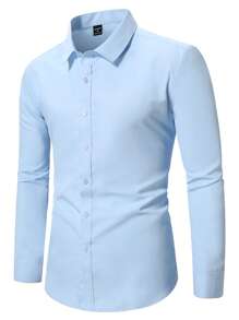 Calvornis 3件装男士长袖衬衫，纯色，时尚，适合夏季休闲正装衬衫，男士3D正装衬衫，加大码男士正装衬衫，男士正装衬衫，长袖正装衬衫，适合婚礼、蜜月场合穿着。可作为礼物送给儿子、丈夫、男朋友、父亲，秋季服装 - 彩色 - 查看 4