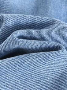 Cozy Pixies Salopette en jean délavé avec poche avant avec motif d'ours de dessin animé pour bébé garçon