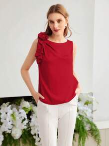 MOTF PREMIUM STEREO FLORAL SLEEVELESS BLOUSE