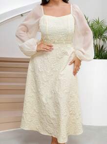 Plus Size Dresses - Apricot - View 6