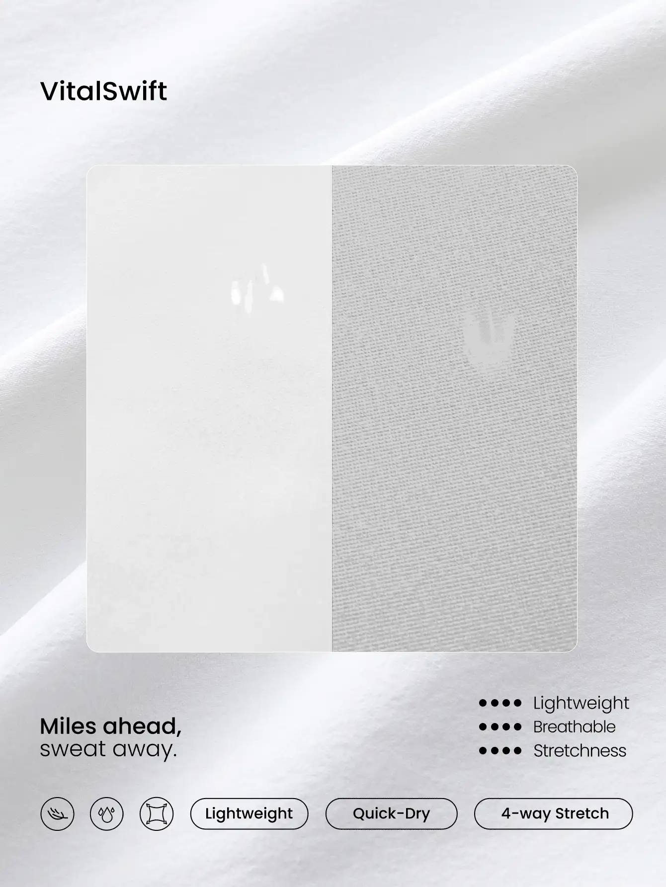 GLOWMODE 4 英寸 VitalSwift 速干超轻中腰抽绳腰部反光跑步短裤内置防臭内衣拉链口袋高强度健身跑步训练 - 白色 - 查看 7