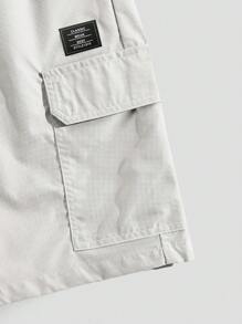 Manfinity VCAY Men's Casual Drawstring Waist Cargo Shorts, Summer - Apricot - View 5