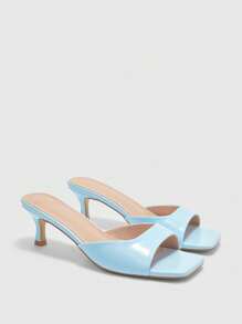 CUCCOO BIZCHIC Women's Fashionable And Comfortable High Heel Slide Sandals For Daily Wear - Blue - View 2