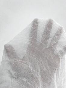 SHEIN Swim 女式白色休闲前开花饰袖和服，春/夏 - 白色 - 查看 7