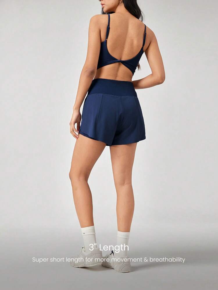 3インチ VitalSwift 速乾 ペースセッター 高スリット 調整可能 ドローストリング ウエスト ショーツ、内蔵ショーツ サイドポケット、滑り止めグリップ、ミディアムインパクト ランニング ジョギング トレーニング ジム ワークアウト