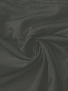 Calvaya 大码女式纯色弹性腰部短款紧身裤/紧身裤 - 深灰色 - 查看 7
