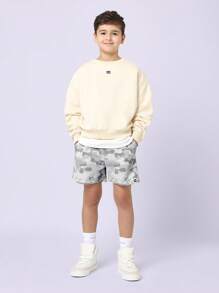 SUMWON Pantalones cortos deportivos con cintura elástica de camuflaje, cómodos para entrenamiento, , actividad de verano, rendimiento juvenil, pantalones cortos deportivos