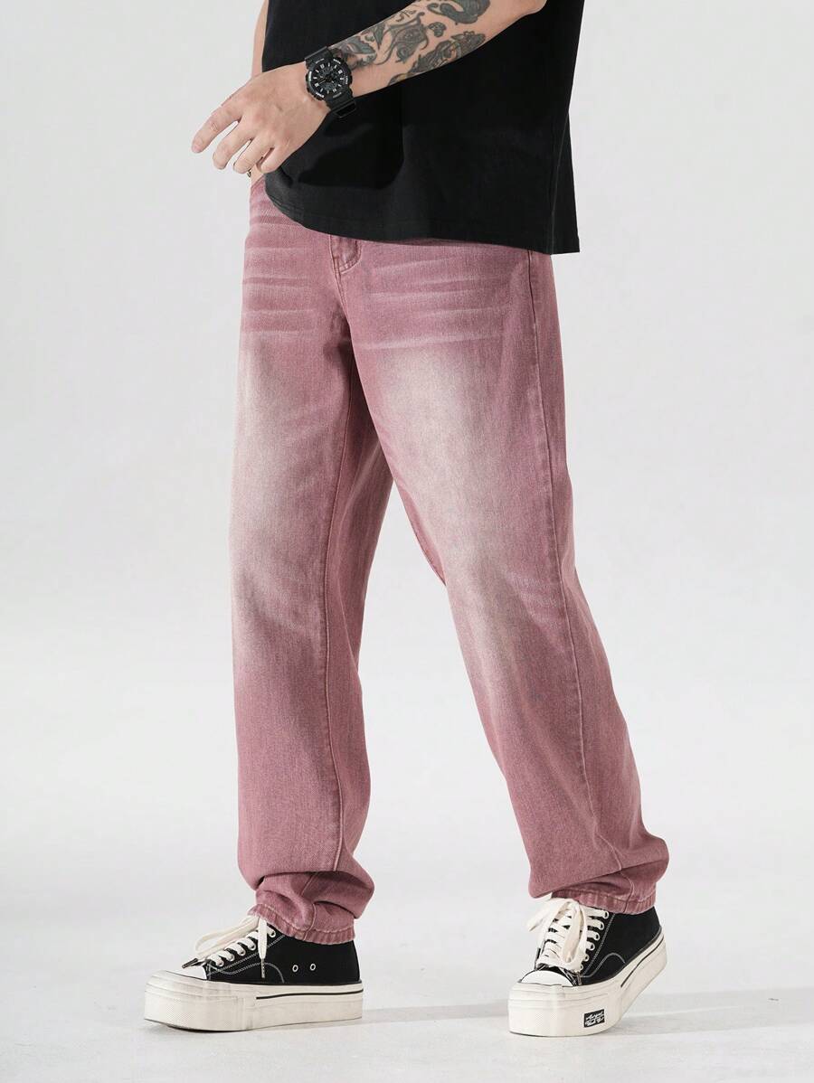 Chillumni Men's Classic Straight Loose Fit Casual Denim Jeans With Pockets