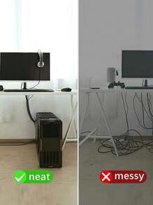 1 pieza Cubierta protectora con cremallera para cables, Conjunto organizador de cables, Organización de cables de escritorio, Funda de clasificación y almacenamiento de cables de computadora, Organizador de cables y protector de cables para escritorio, computadora, gestión de cables de TV para ocultar y cubrir cables y cables de extensión, Vuelta al colegio