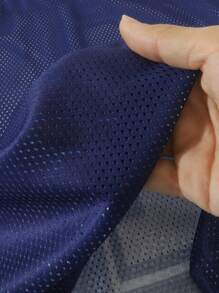 ROMWE MEN Prep Men's Jersey Sparkling Diamond Mesh Patchwork Sport Shirt, Athletic Jersey