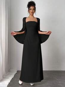 Firerie Bộ váy 2 mảnh vải chiffon hồng cho nữ - màu đen - Xem 8