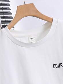SHEIN 2pcs/Set Teen Boy Casual Letter Pattern Short Sleeve T-Shirt And Shorts Home Pajamas Set
